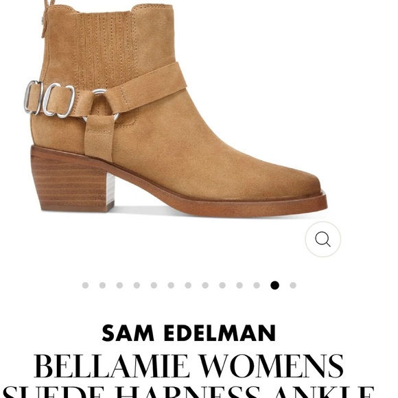 NIB Sam Edelman Bellamie Deep Taupe Suede harness ankle boot western style sz 9 - Picture 2 of 8
